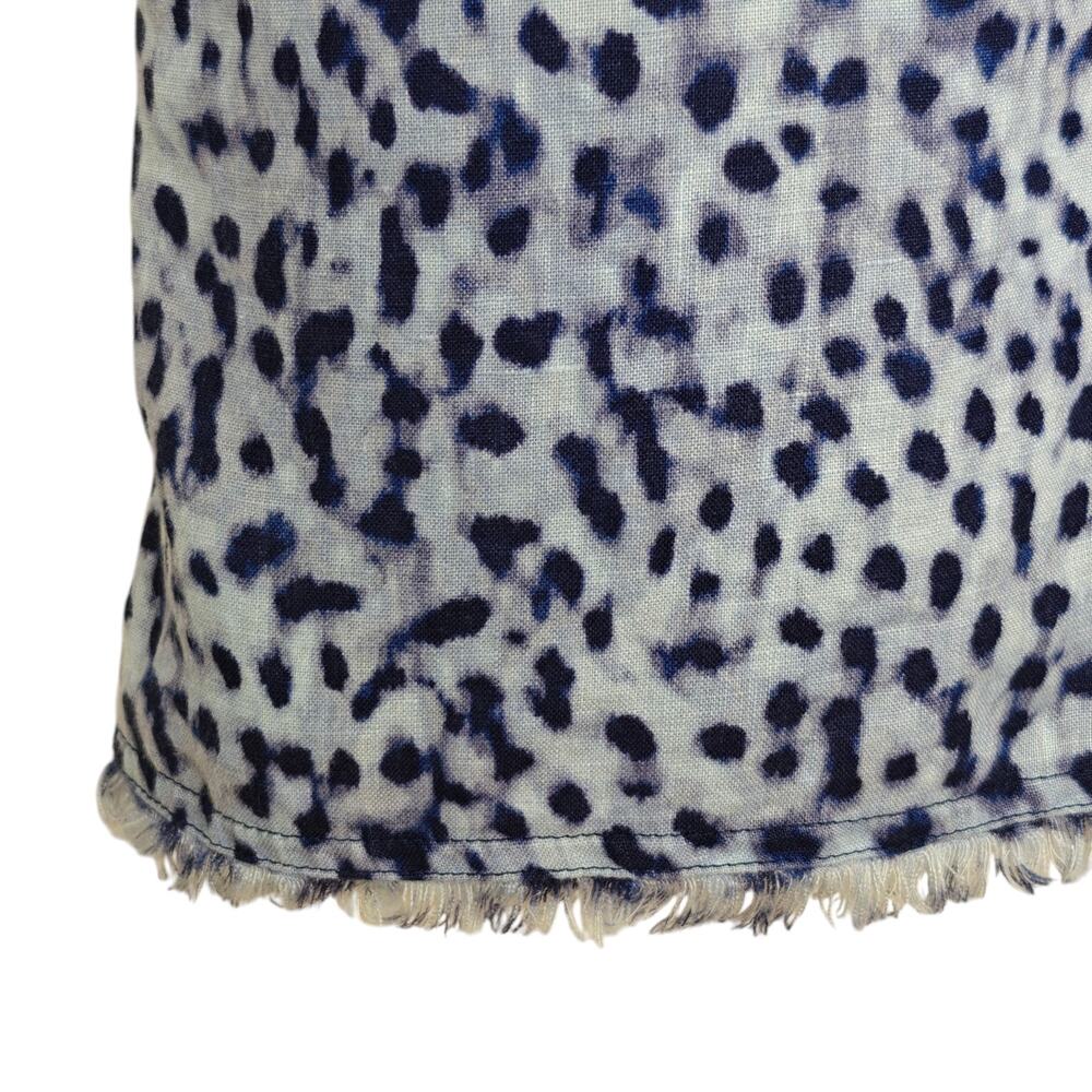 Tommy Bahama Lagoon Leopard Linen Dress Size Medium Blue Pockets Beach Vacation - Picture 6 of 12